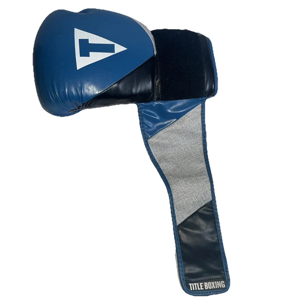Guante de Boxeo Título Vintage Azul Blanco Guantes Usados Adultos 14 OZ Hecho en Pakistán Foto 2 de 4
