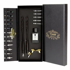 Calligraphy Set includes Dip Pen Set, Oblique Pen Holder, Nibs &  Wooden Pens