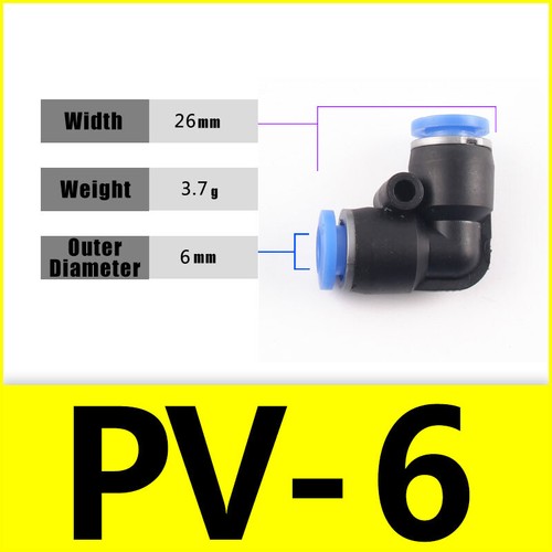 Pneumatic Push In Fitting Air Water Pipe Connectors Hydraulic Push Fit 4/6~16 mm - Picture 147 of 254