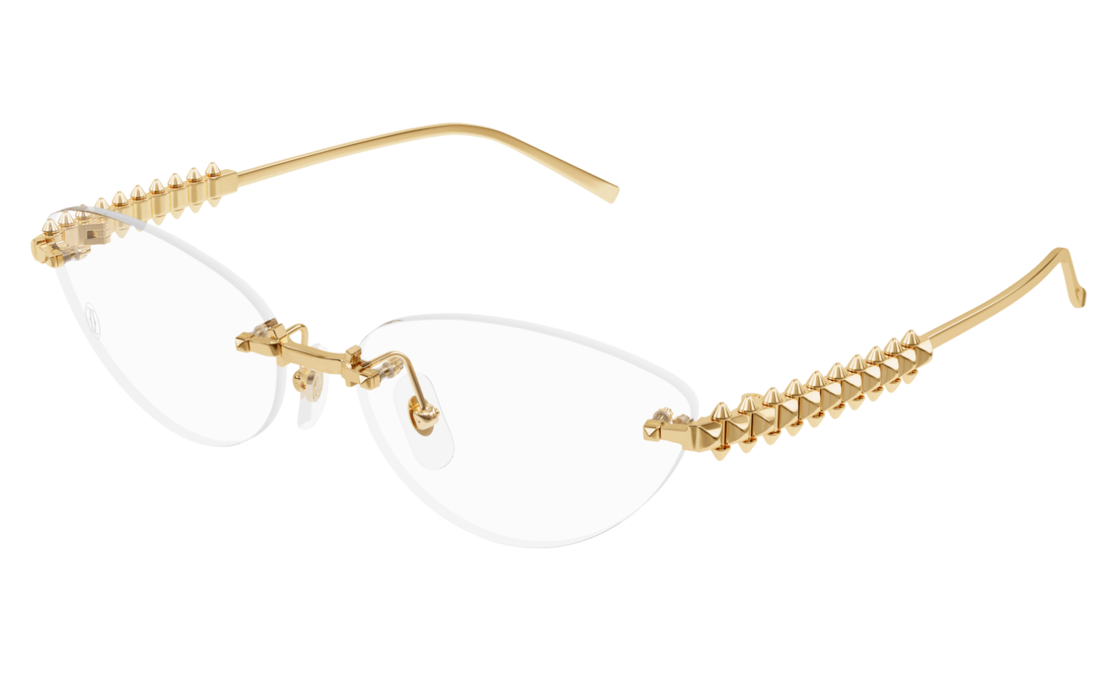 Cartier CT0565O 001 Gold Clash Rimless Eyeglasses Frame Authentic Luxury-image