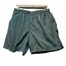VTG. Nike Swim Shorts Trunks Mens XL Teal Spell Out Logo Mesh Lining Drawstring
