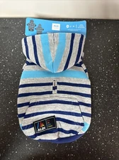 NEW 2024 ALDI Gear Dog Cat Sweatshirt Sweater Gray Blue Stripes XS