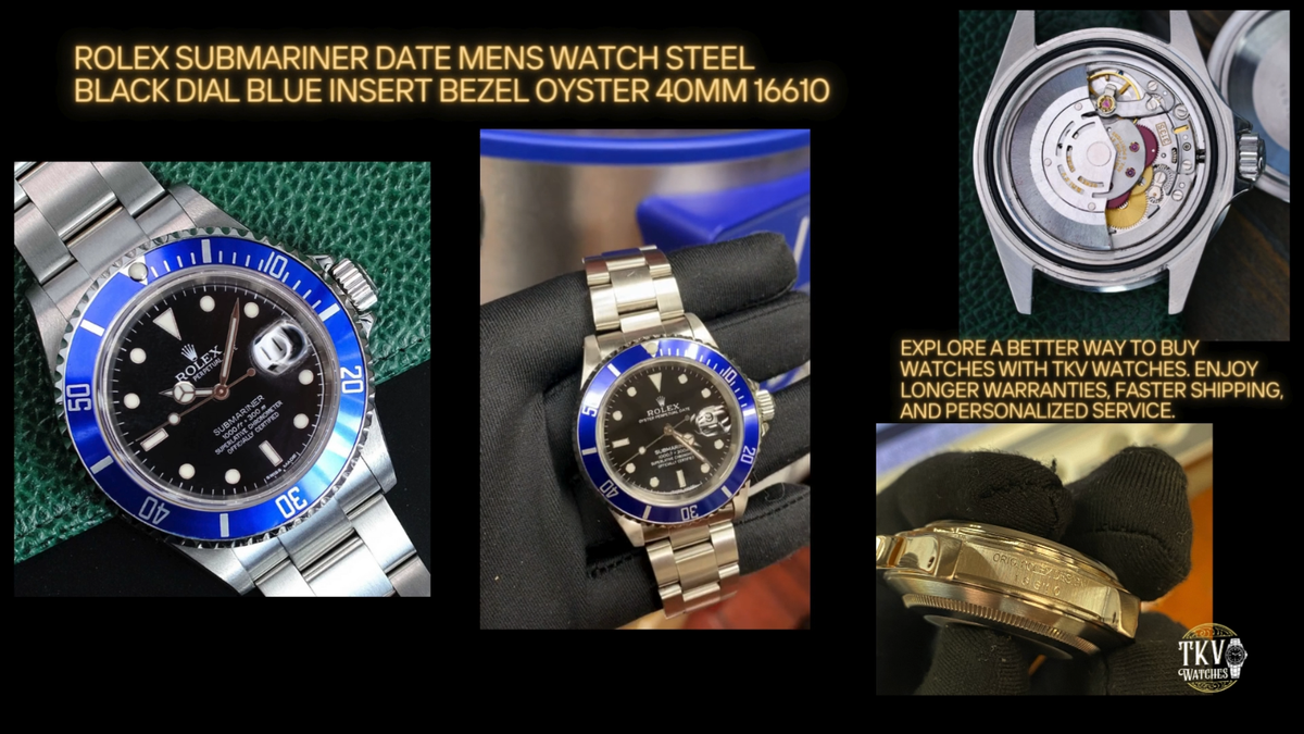 ROLEX Submariner 腕時計 Rolex Submariner Date Mens Watch Steel Black Dial Blue Insert