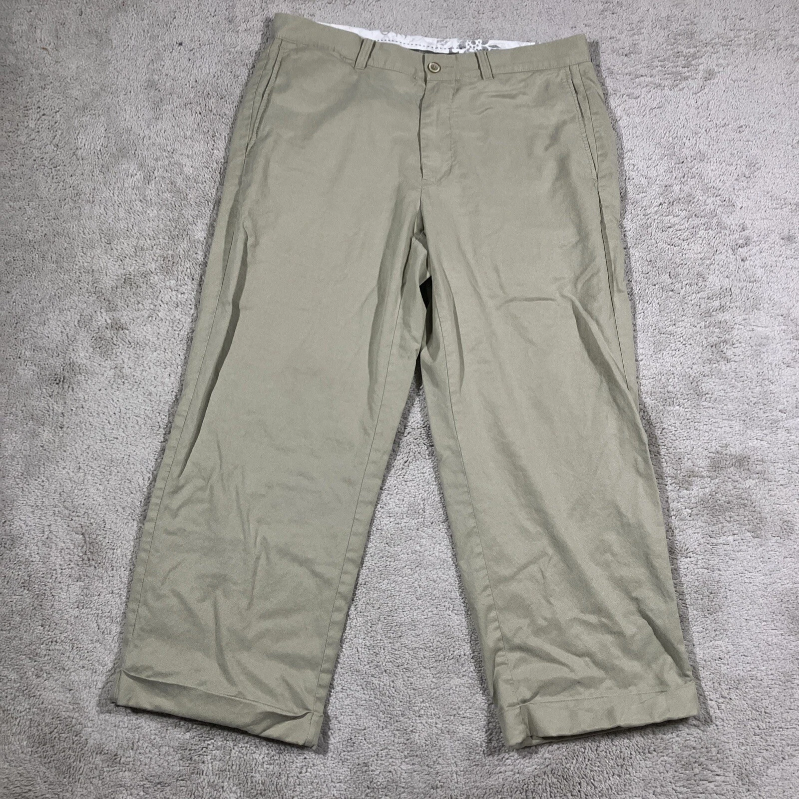 Tommy Bahama Chino Khaki Pants Mens 34x25.5 ALTERED Golf Cuffed Casual Stretch
