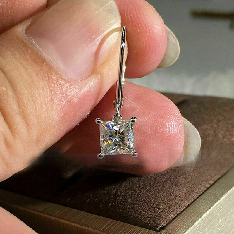 Princess cut hotsell drop earrings