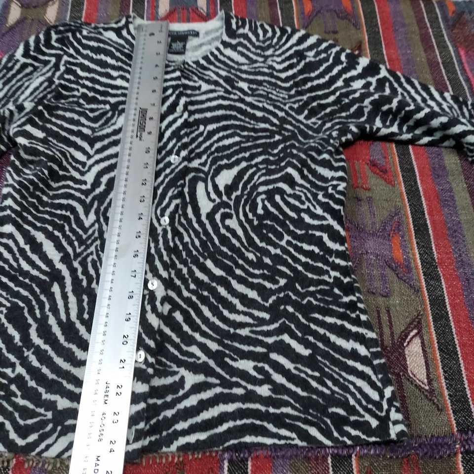 Cárdigan Suéter Sarah Spencer Grande Corderos Lana Angora Pelo de Conejo Estampado Animal Foto 4 de 4