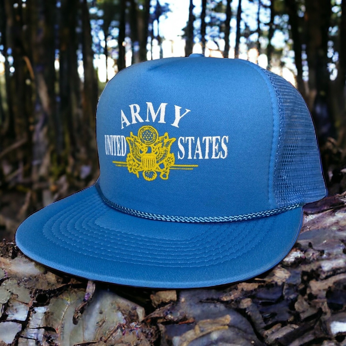 Vintage United States US Army Baby Blue Foam Mesh Snapback