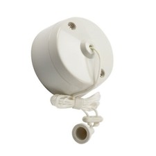 6 Amp Pull Cord 2 Way Electrical Bathroom Toilet Ceiling Light Switch White