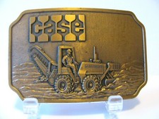 Vintage Case DH7 Trencher Tractor Backhoe Digger Brass Belt Buckle Construction