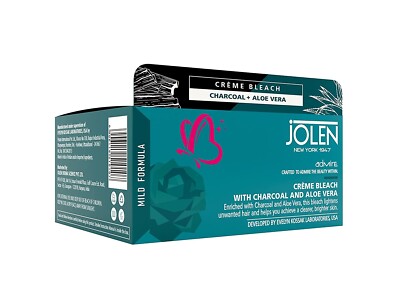 Jolen New York Creme Bleach with Charcoal and Aloe Vera, 40gm
