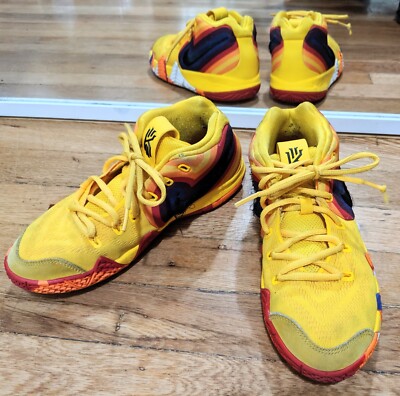 Nike Kyrie 4 70s 5y 5.5 used women's kids sneaker yellow orange