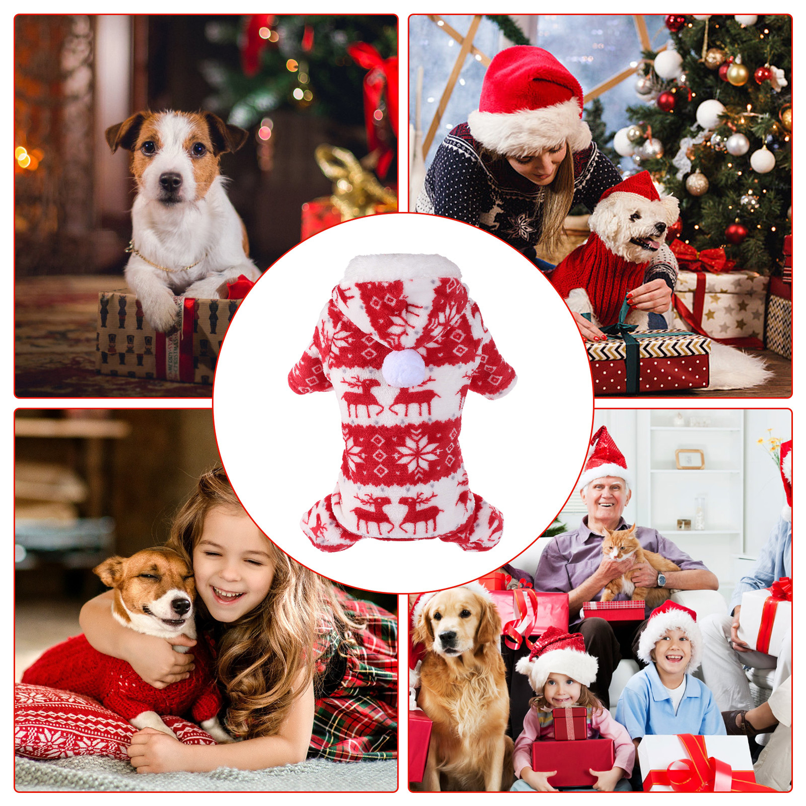 Pet Christmas Clothes Dog Christmas Sweater Pet Clothes Puppy Costume S