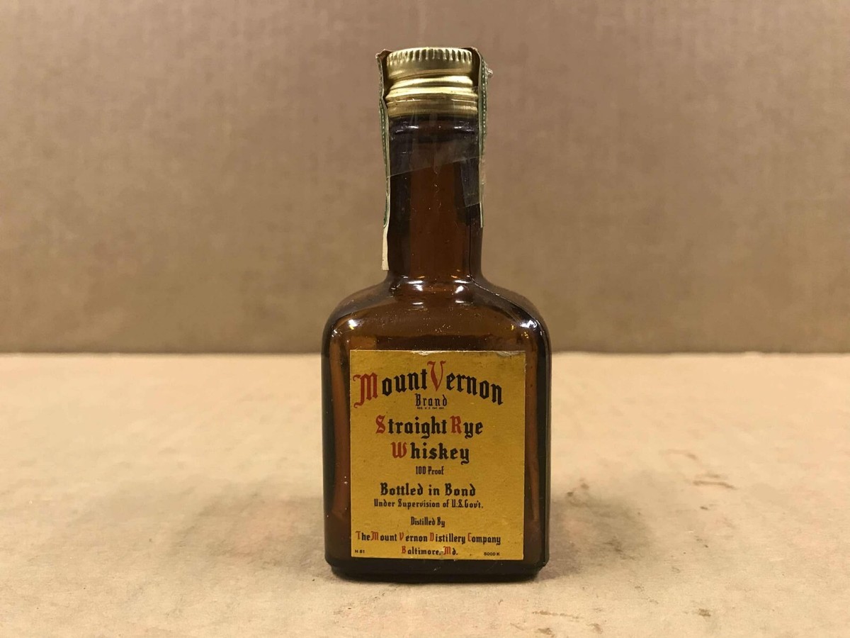 Vintage Mount Vernon Straight Rye Whiskey Empty Mini Bottle | eBay