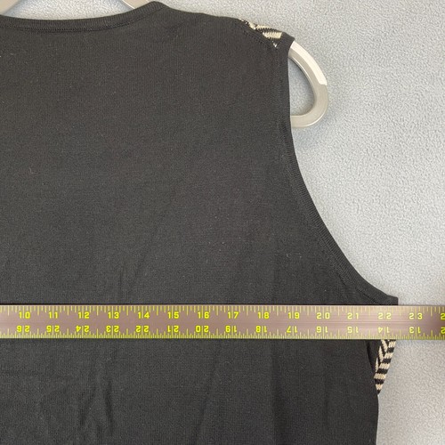 Sandra Pullover Damen 2X schwarz Fischgrät Seidenmischung Strick Swank Tank Büro - Bild 4 von 8