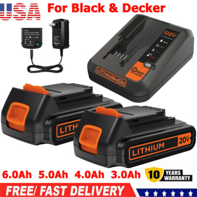 2X 20V For Black Decker 20 Volt Lithium Battery Charger LBXR20 LST220  LBX20