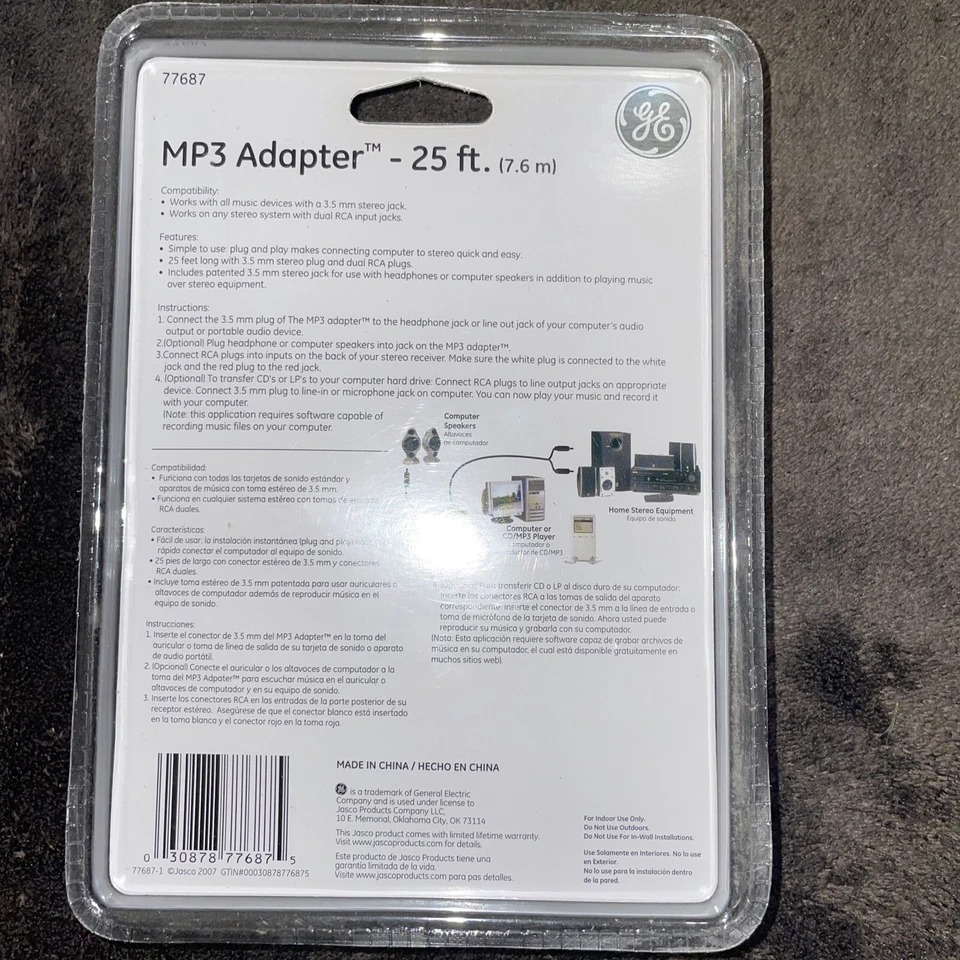 NEW GE Audio MP3 Adapter 25 Feet - Image 2 of 2