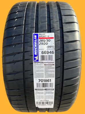 ONE BRAND NEW 285/30ZR20 (99Y) Michelin Pilot Sport 4S Tire