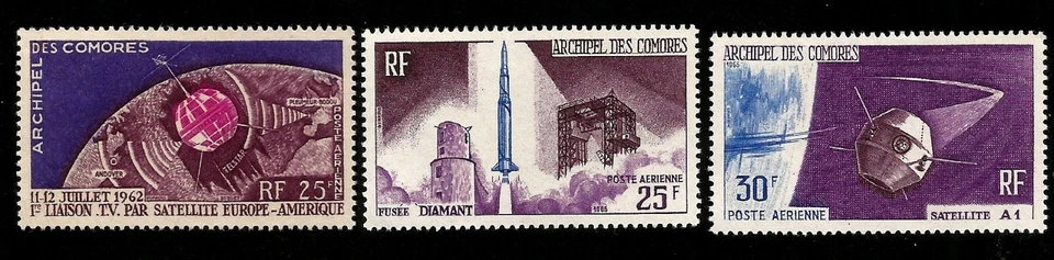 Satellite A1 Tels French Comoro Islands Mint Stamps Komoren Satellit A1 Weltraum - Bild 1 von 1