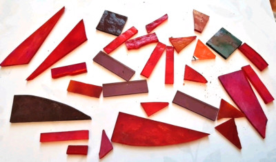 103g Größenauswahl ''rot'' Glas für Ofen/Mikrowellenschmelzen Bastelbedarf