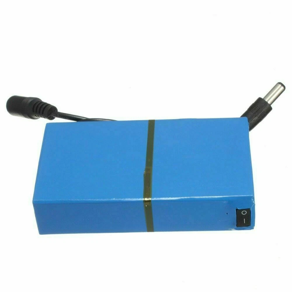 12V DC Rechargeable Lithium-ion Battery Portable Battery Pack w/ Charger Switch