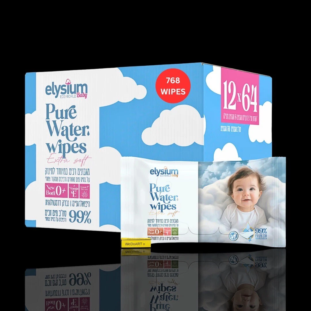 Elysium-Baby - Pack of 12 extra soft baby wipes - unscented 768 wipes
Opens in a new window or tab