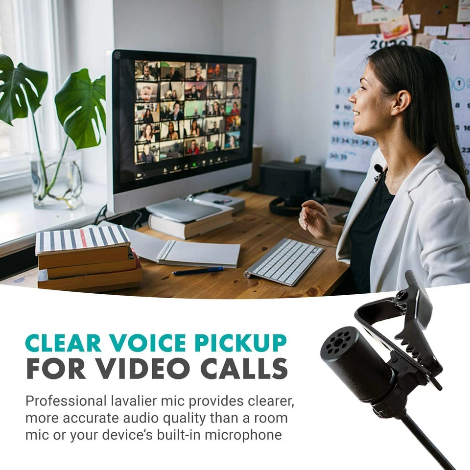 Movo Universal Lavalier Microphone for USB, Laptop, PC, Mac, Smartphone, Camera - Image 3 of 4