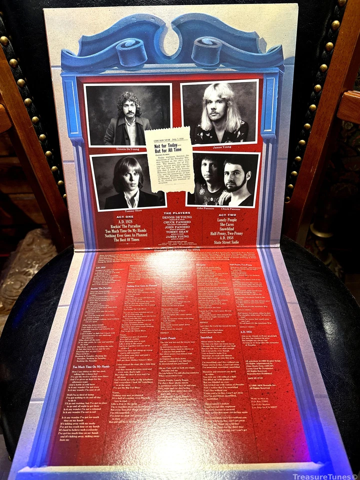 Styx - Paradise Theatre Vinyl LP [1981] SP-3719 - Image 3 of 3