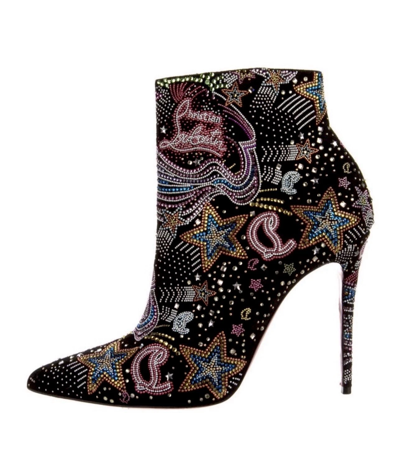 Christian Louboutin — Christian Louboutin So Kate Booties Starlight Strass Black Ankle Heels 39 IT