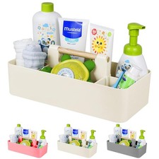 Baby Shower Caddy Plastic Nursery Portable Storage Organizer Tote Beige