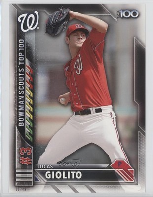 2016 Bowman Topps.com Online Exclusive 5x7 26/49 Lucas Giolito Rookie RC 2f4