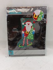 Artiste Christmas Felt Stocking Kit Santa Needle Art 11.75" 19.6" 