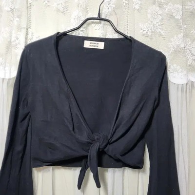 MINIMUM Black Wrap Style Cropped Cardigan