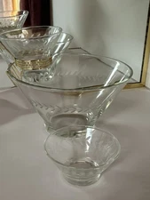MCM Clear Glass Vintage  Chip and Dip Set, Serveware