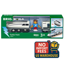 BRIO World 36003 Turbo Train Engine Speed Boost Blue Light Wooden Railway Toy