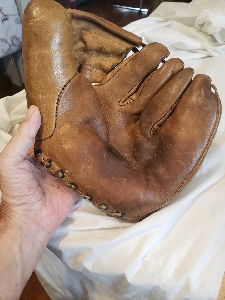 Antiguo guante de béisbol DE COLECCIÓN HERMOSO productos King para deportes Duraflex a medida Foto 3 de 4