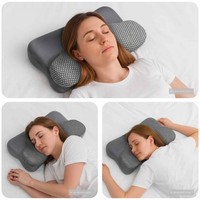 Kopfkissen Mit Kissen Grau 59 X 38 X 14 Cm Polyester