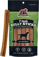 Redbarn Premium Bully Sticks for Dogs - 7 Inch, 6 Count - Long Lasting, Rawhi...