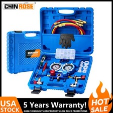 AC Manifold Gauge Set 3-Way Fit R134A R12 R22 R410a Refrigeration Charging NEW