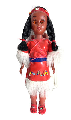 Vintage Indianer Indianer Puppe mit Papoose 8'' Schlafaugen
