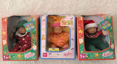 Zapf Puppen SET : 3x mini Jolly Dolly 15 cm original Stoffpuppen Neu OVP vintage