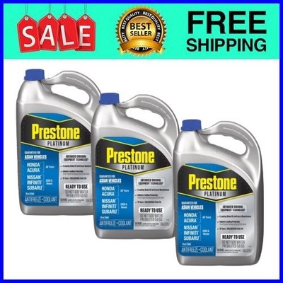(3 pack) Prestone Platinum Asian Blue Antifreeze and Coolant Prediluted 50/50
