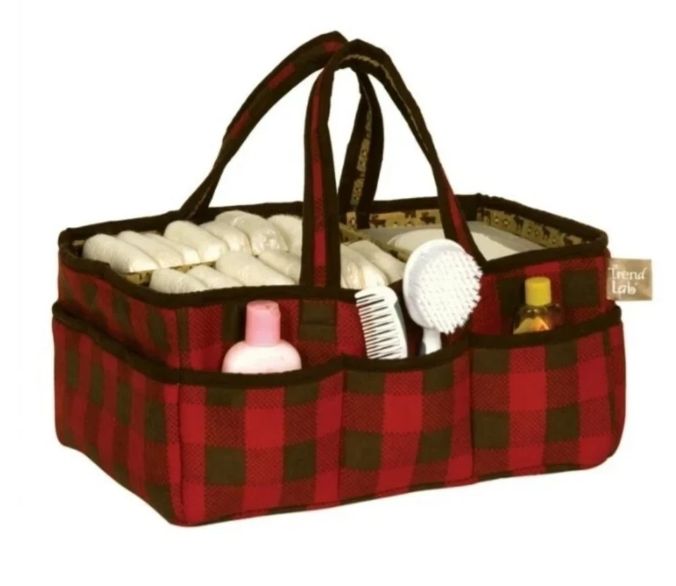 SET OF 2 TRENDLAB STORAGE CADDY AND FLANNEL CHANGING PAD COVERS FOR BABY - Image 2 of 3