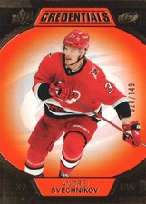 2022-23 Upper Deck Credentials Hockey Cards Orange Parallel: Pick From List