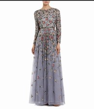 Mac Duggal Embellished High Neck Long Sleeve A Line Gown, Size 8