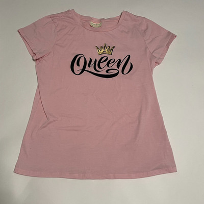 Bobbie Brooks Ladies Pink Graphic T-Shirt Womens M Short Sleeve Queen