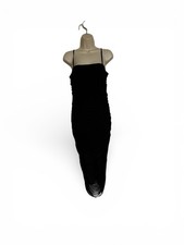 Wild Fable Black Sheer Ruched Dress | Size Large