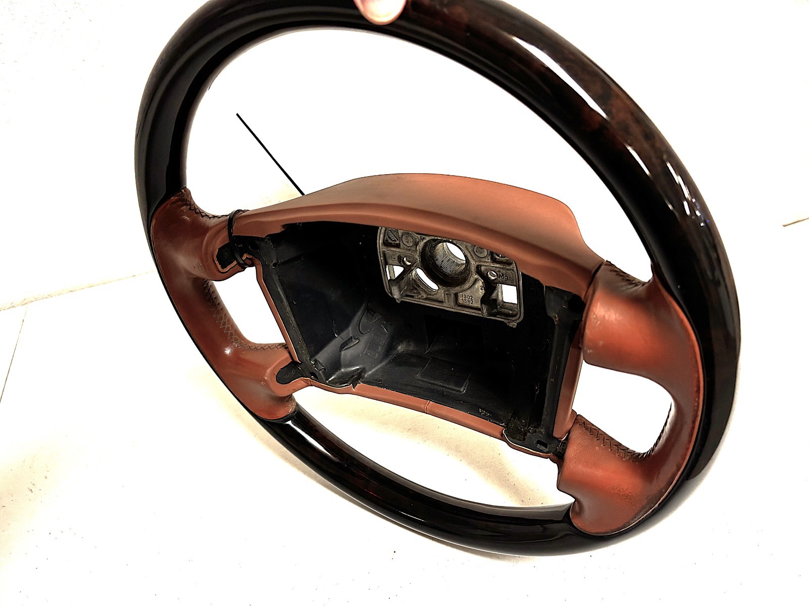 2006 BENTLEY CONTINENTAL FLYING SPUR Steering Wheel Woodgrain Brown Leather 4654