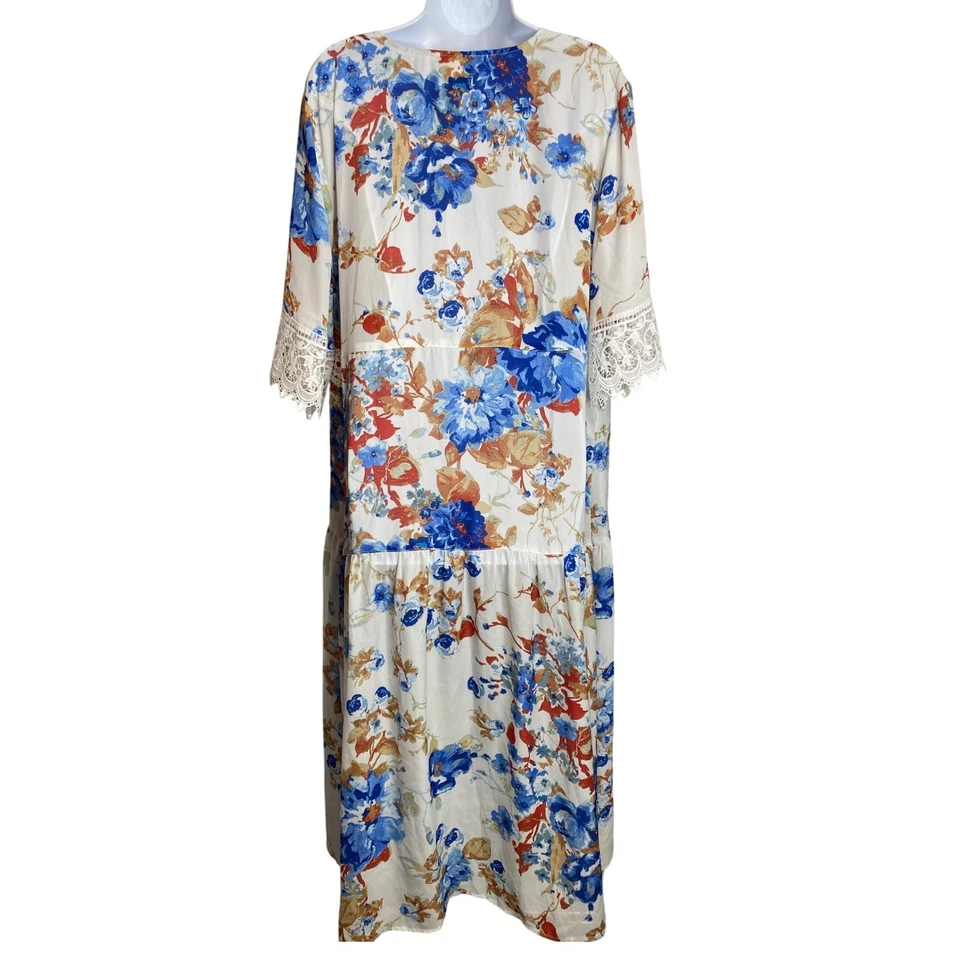 American Rag Cie Womens Maxi Dress Sz 2X Floral Print Cottagecore Prairie Flowy - Image 2 of 4