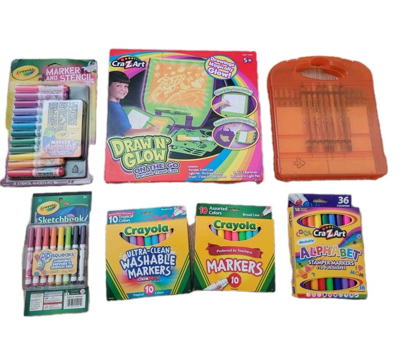 💥 Crayola Lot Twistables Crayon Set New Travel Case Stamper Marker Pad Stencil