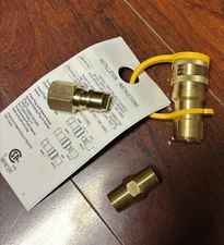 Propane Quick Connect Fitting Full Flow Plugs 1/4 Male Female Kit QDD Gas or Air